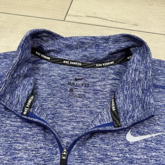 Nike Dri-FIT 1/4 Zip Running Shirt Blue Heather Size XL Long Sleeve Reflective - Picture 4 of 8